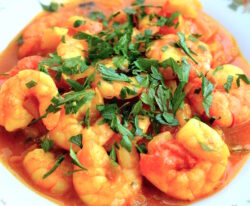 Gambas con curry