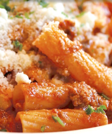 Rigatoni a la boloñesa